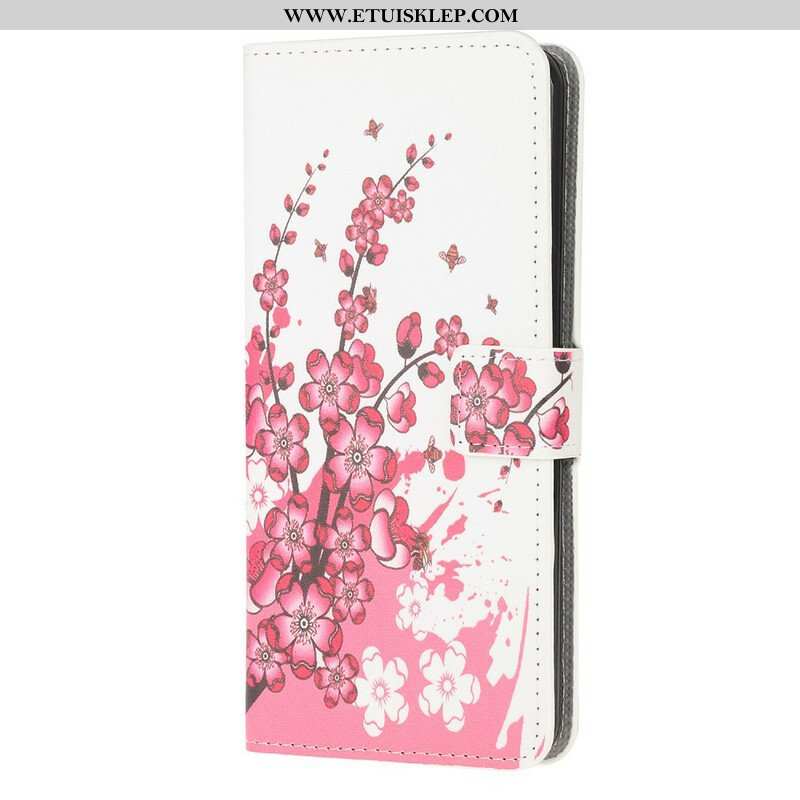 Etui Folio do iPhone 13 Mini Tropikalne Kwiaty